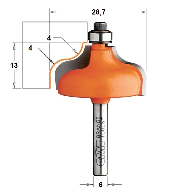 Fresa para Moldura HW Ø28,7x4mm - marca CMT - Cód. 760.040.11